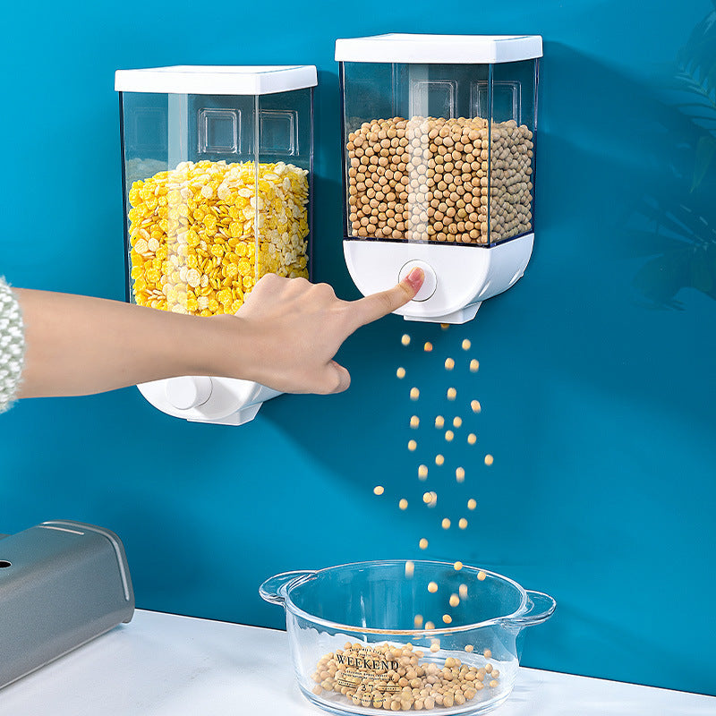 Küche Lebensmittel Lagerung Einfach Drücken Container Müsli Spender Wand Montiert Lebensmittel Lagerung Box