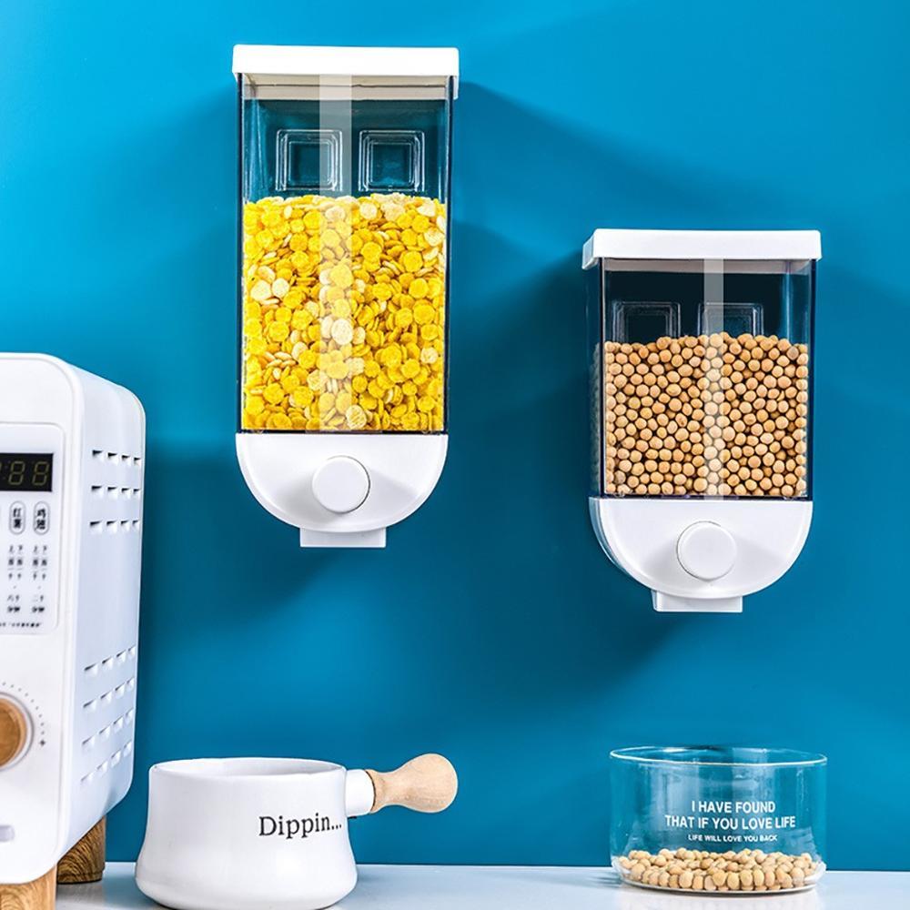 Küche Lebensmittel Lagerung Einfach Drücken Container Müsli Spender Wand Montiert Lebensmittel Lagerung Box