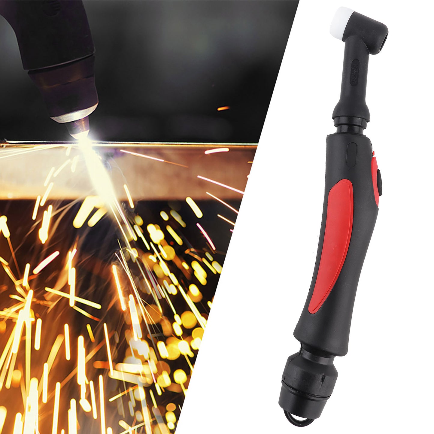 Antorcha de soldadura TIG WP‑26 con cabezal flexible y refrigerada por aire. Accesorio para soldadura TIG.