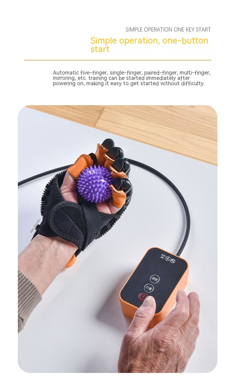 Guantes de rehabilitación para hemiplejia, accidente cerebrovascular y rigidez de la mano. Dispositivo de rehabilitación inteligente eléctrico.