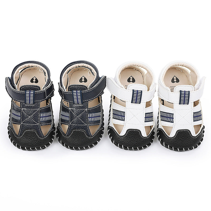 Stitched Baby Sandals Rubber Sole Breathable Foot Anti-Kick Baby Shoes Indoor Toddler Shoes