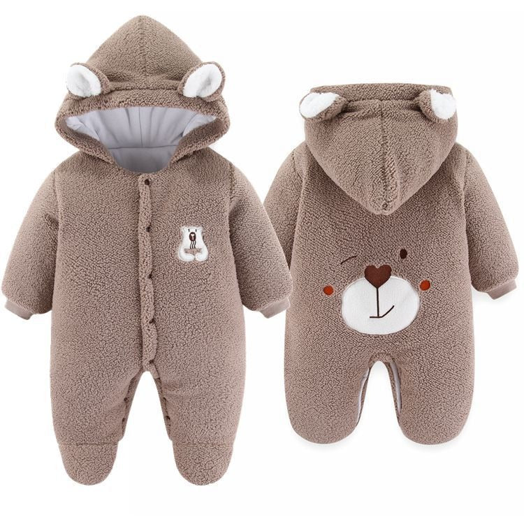 Newborn Baby Clothes Onesie Autumn And Winter Suit Netflix Thickened Warm Baby Out Holding Clothes Winter