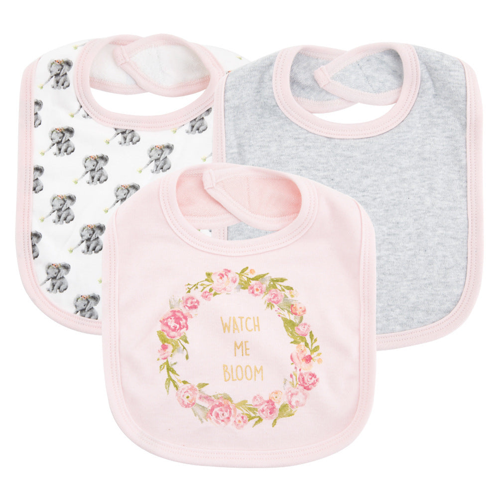 Baby bib with 3 baby drool towels