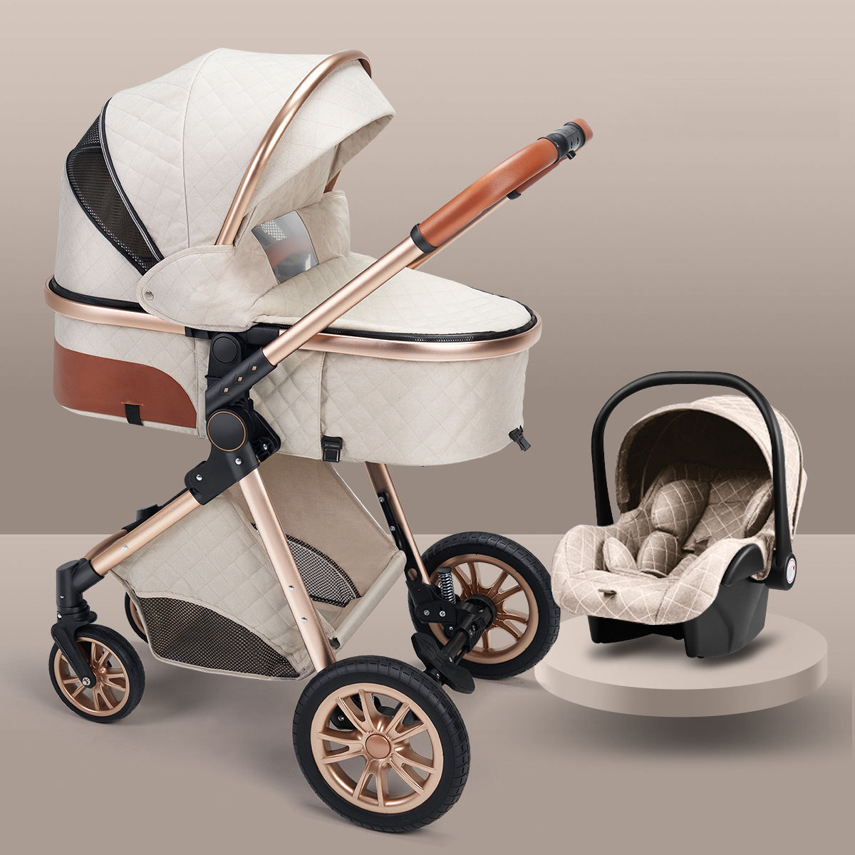 High landscape baby stroller that can sit or lie down lightweight folding two-way shock-absorbing newborn baby stroller