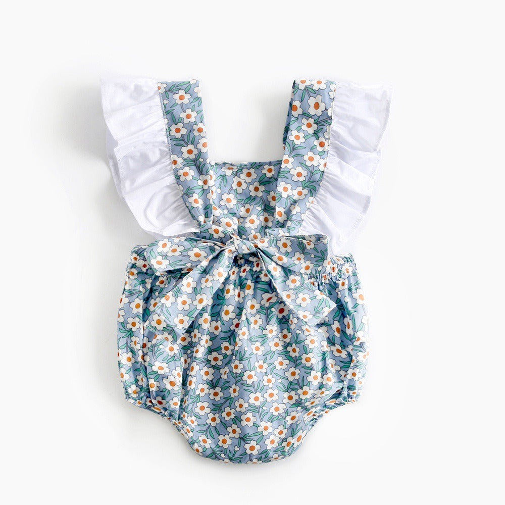 Baby jumpsuit with floral and contrasting colors, baby jumpsuit, baby clothing