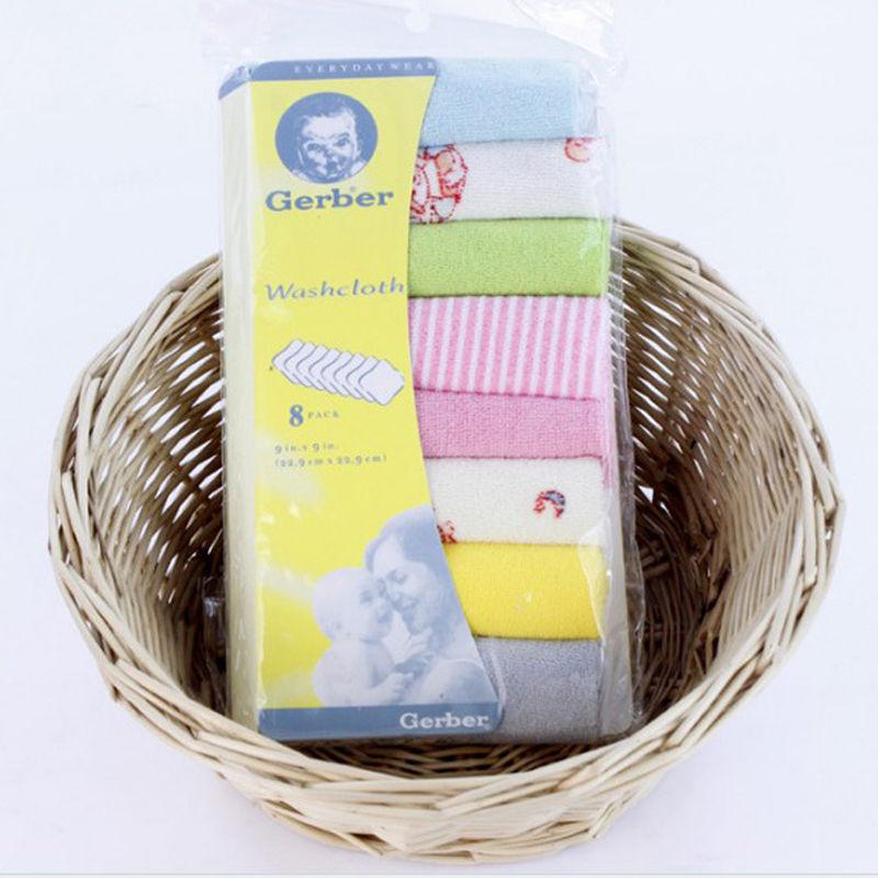 8Pcs Baby Infant Bath Towel Washcloths Bathing Feeding Wipes Cloth Baby Wash Cloth Soft for Newborn Kids Baby Care Nursing Towel