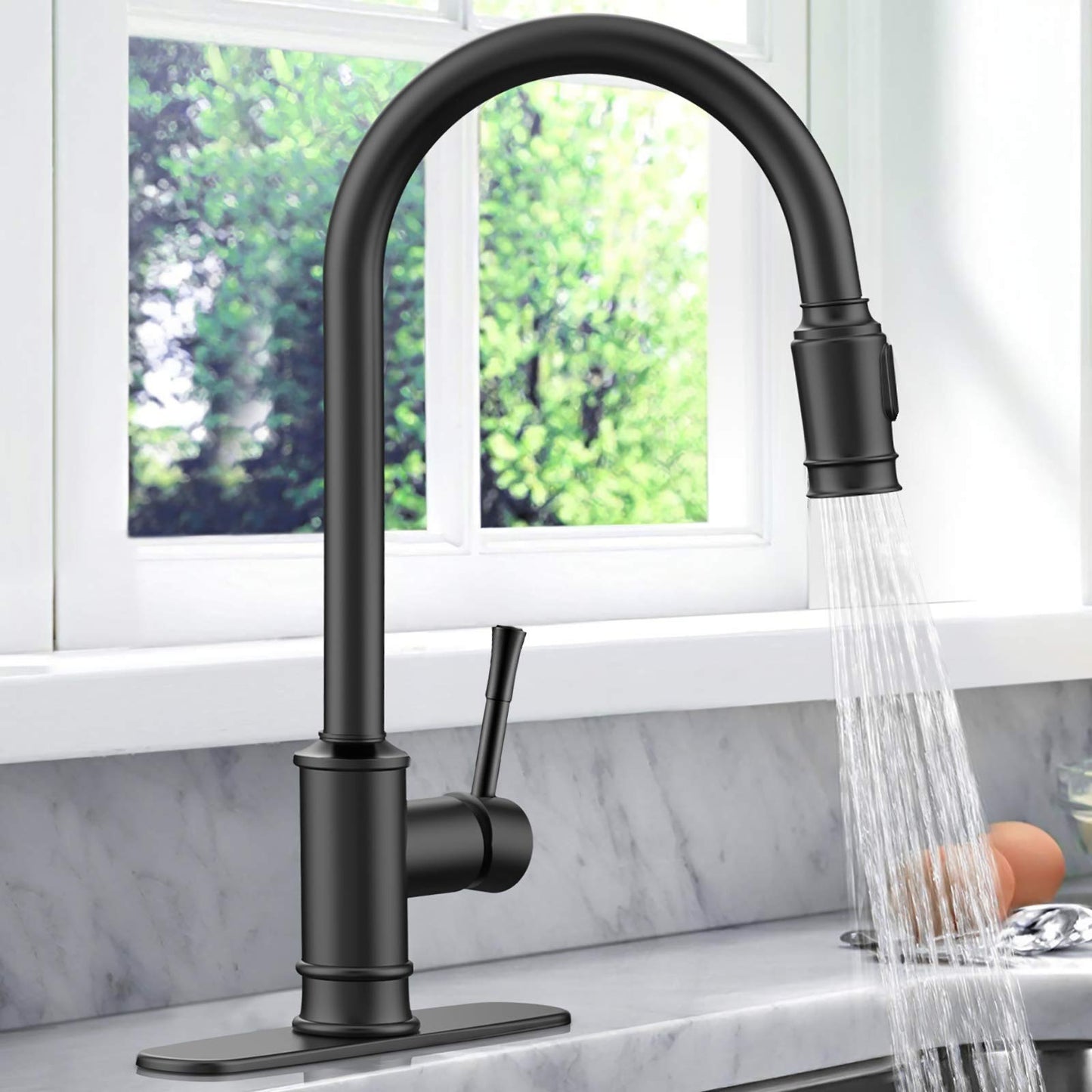 Kitchen Faucet - Spring Kitchen Sink Faucet With 3 Modes Pull Sprayer - Cannot Be Shipped On Weekends, Please Place Your Order With Caution