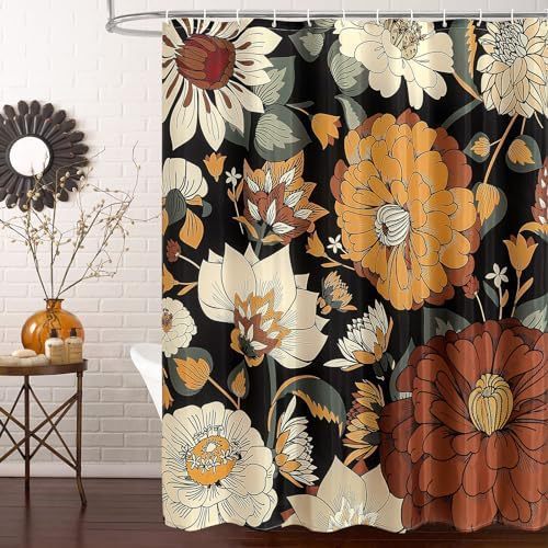 Polyester 3d Digital Printing Shower Curtain Waterproof Abstract Leaves