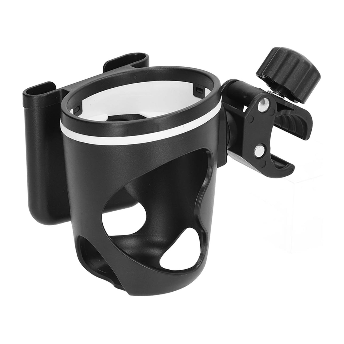 Baby Stroller Cup Holder Prevent Slipping Adjustable 360 Degree Rotating Universal 2 in 1 Stroller Drink Rack with Clip