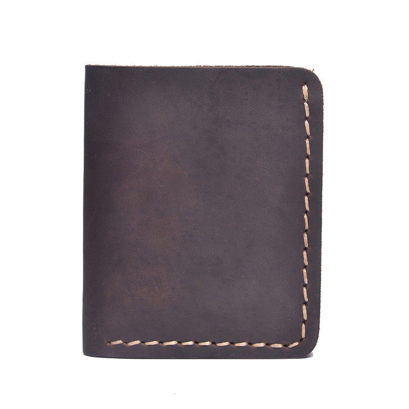 Vintage Crazy Horse Leather Short Wallet