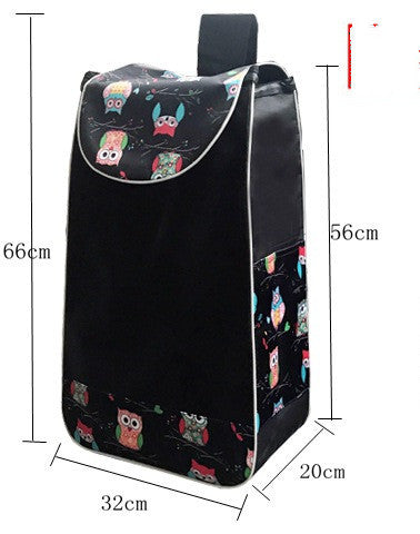 Double-Layer Shopping Trolley Cloth Shopping Cart Trolley Trolley Bag Small Trolley Trolley Cloth Bag Large Waterproof Oxford Bag