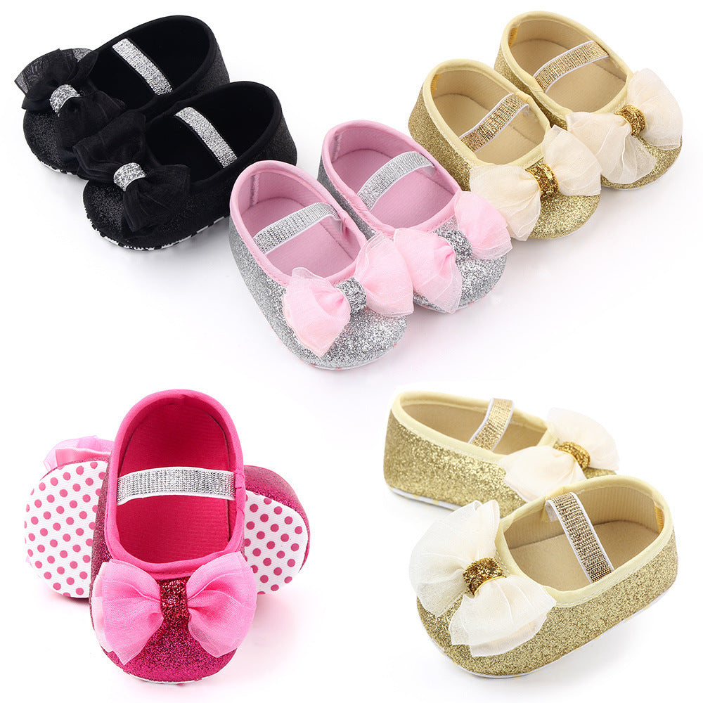 Newborn Princess Shoes Baby Shoes Soft Soled Baby Shoes Bow Princess Shoes Single Shoes