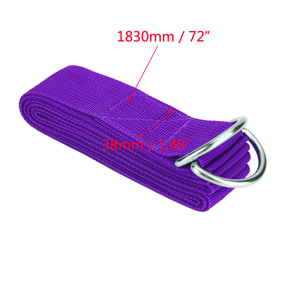 Adjustable Stretch Strap D Ring Belts Gym Waist Leg Fitness Sports Yoga Belt (Purple)