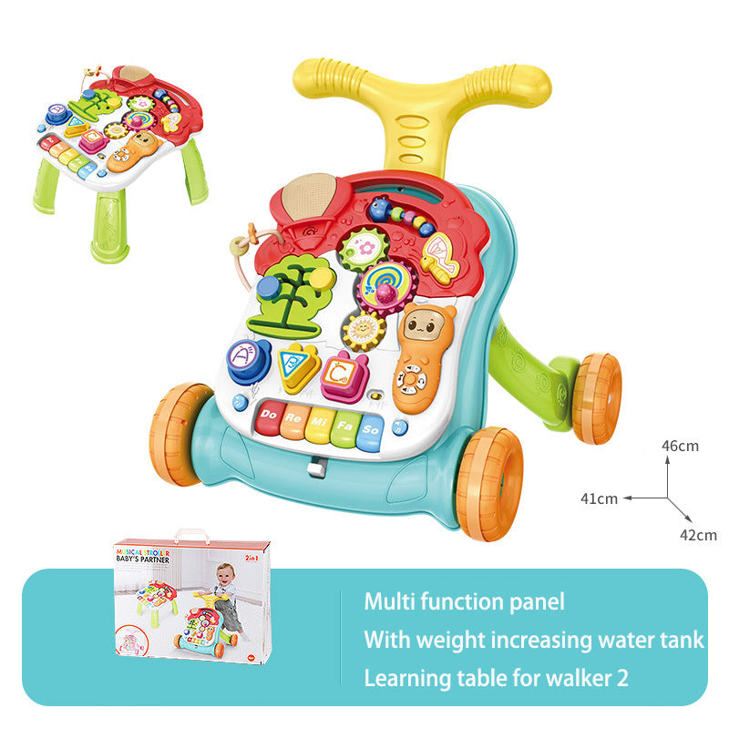 Baby Hand Push Toddler Toys Children's Music Glide Baby Anti-Rollover Multifunctional Walker