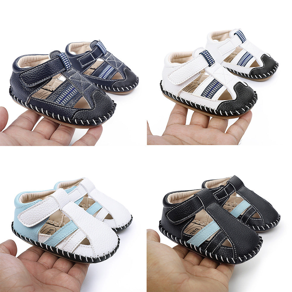 Stitched Baby Sandals Rubber Sole Breathable Foot Anti-Kick Baby Shoes Indoor Toddler Shoes