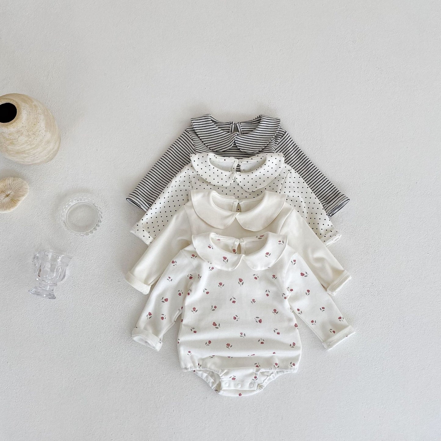 Baby Girl Doll Collar Long-sleeved Triangle Romper