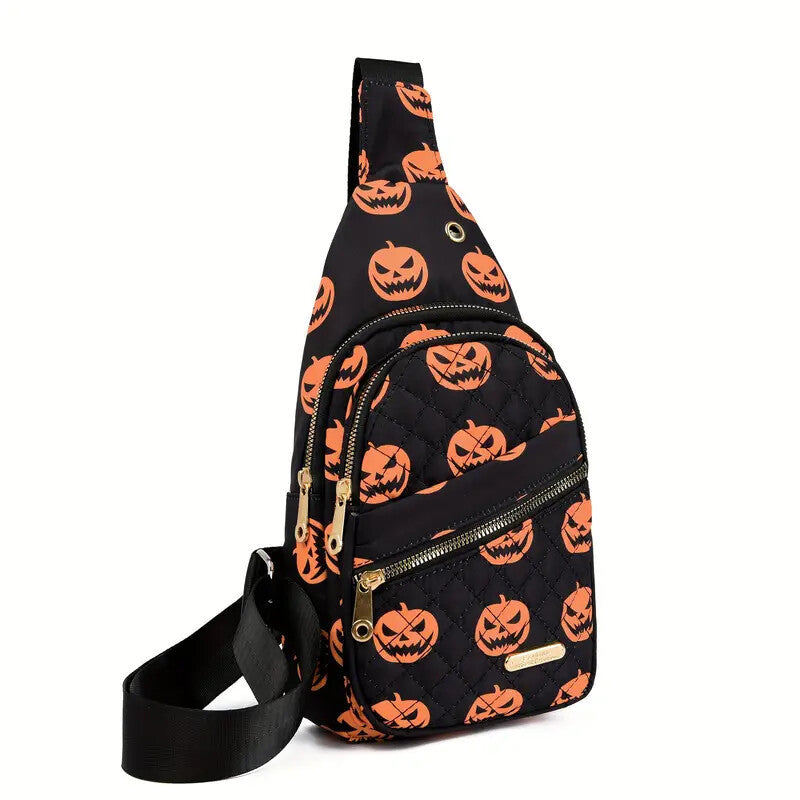 Halloween Bags Large Capacity Tote Bag Adjustable Shoulder Strap Crossbody Bag Multi-Function Zipper Shoulder Bags