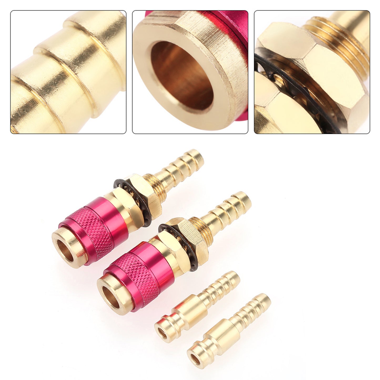 2pcs 8mm Water Cooled &amp; Gas Adapter Quick Connector Fitting For TIG Welding Torch