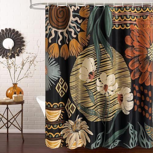 Polyester 3d Digital Printing Shower Curtain Waterproof Abstract Leaves