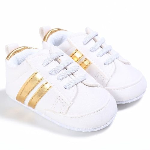 Kids Baby Unisex Crib Shoes Lace Up Soft Sole