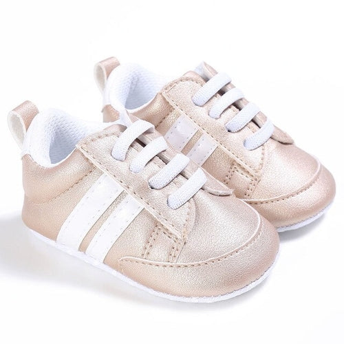 Kids Baby Unisex Crib Shoes Lace Up Soft Sole