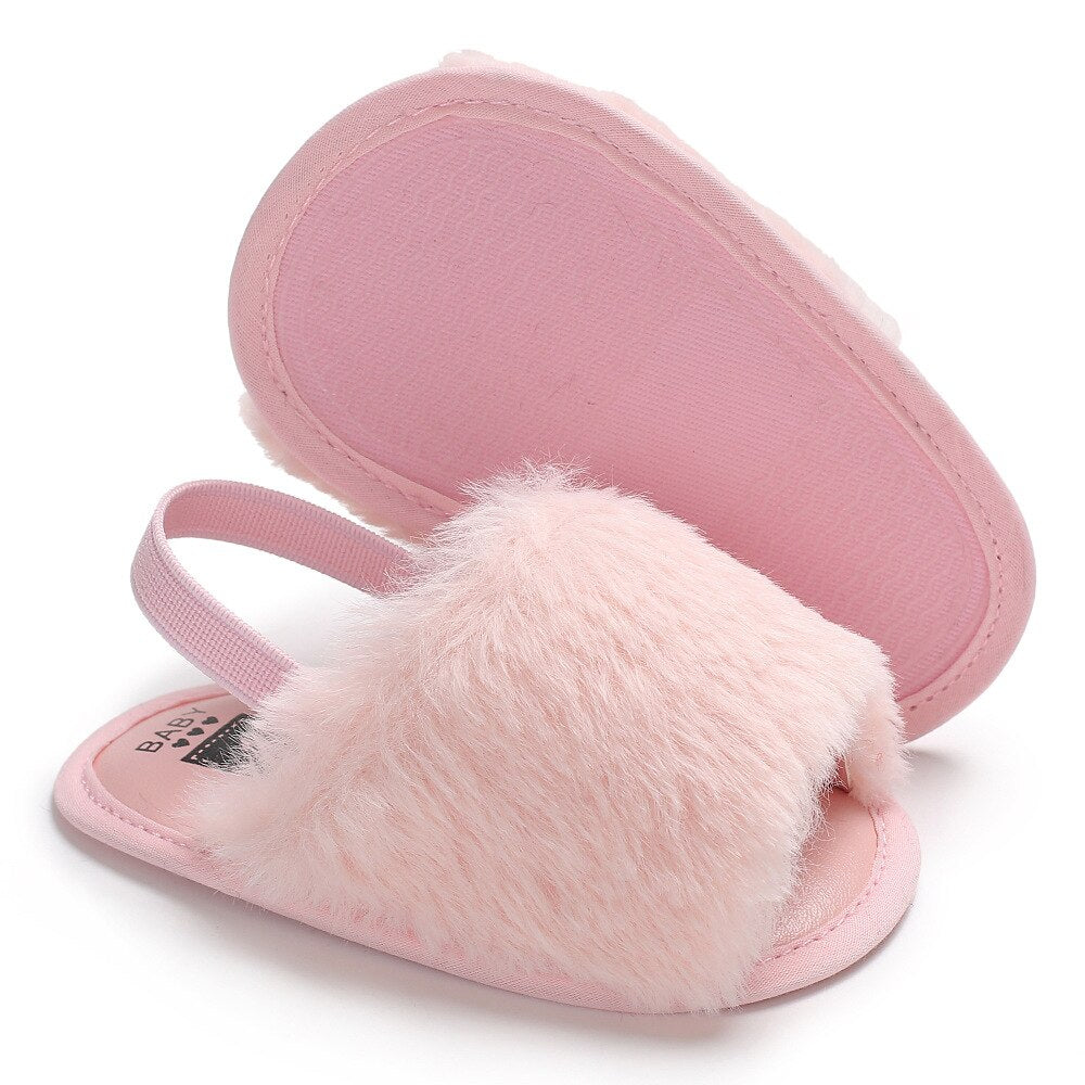 2019 Fashion Faux Fur Baby Summer Shoes Cute