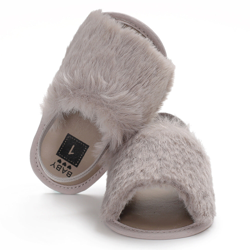 2019 Fashion Faux Fur Baby Summer Shoes Cute