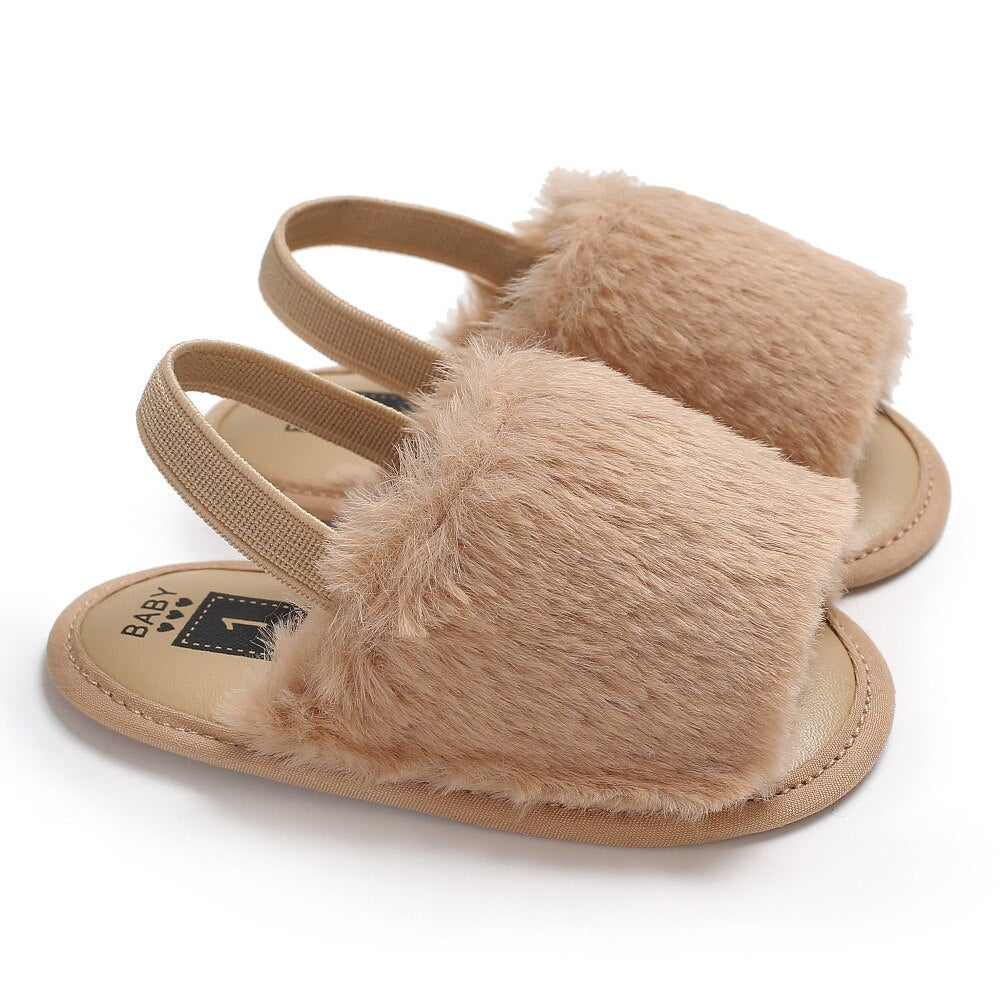 2019 Fashion Faux Fur Baby Summer Shoes Cute