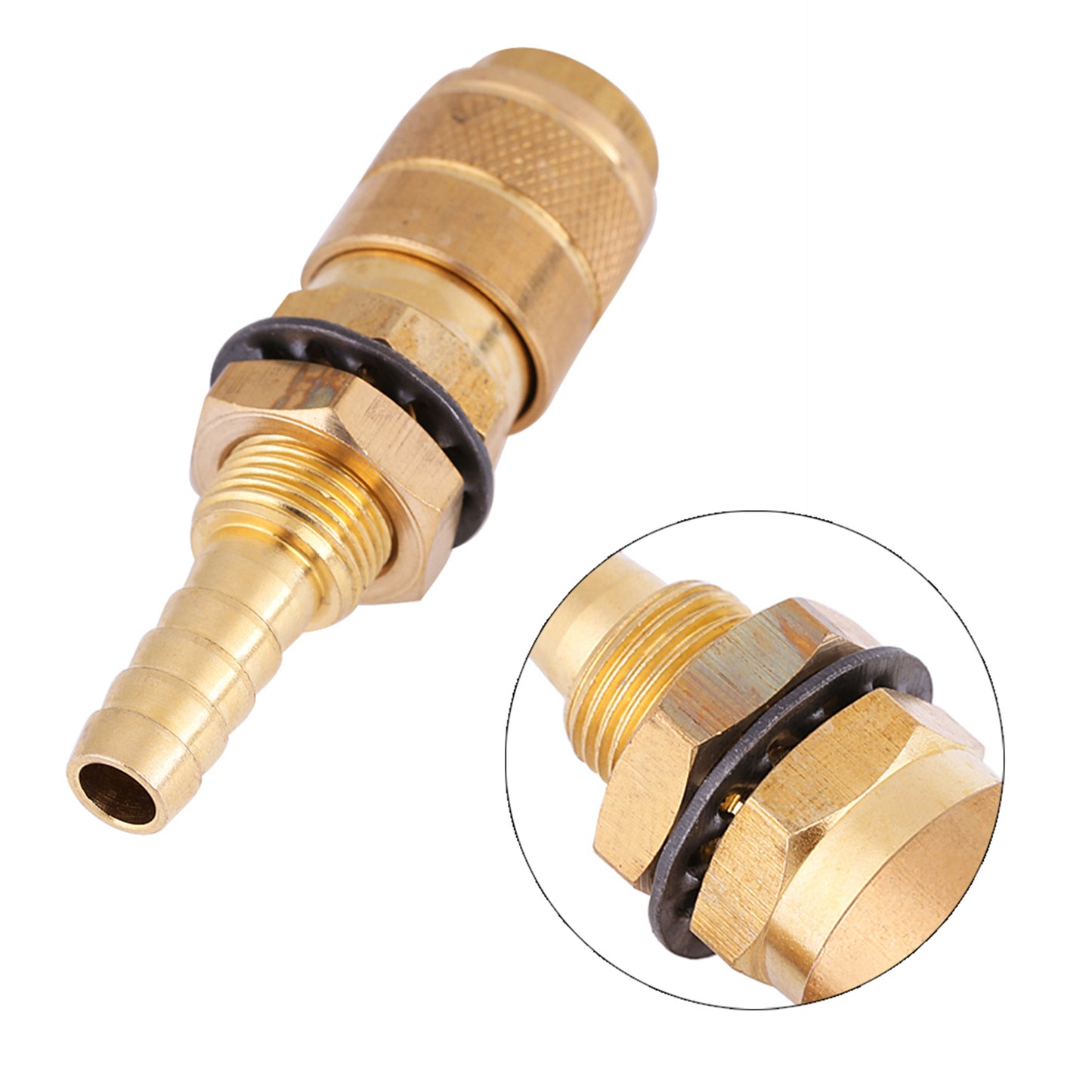 Water Cooled & Gas Adapter Quick Hose Connector Fitting For MIG TIG Welder Torch(Brass)