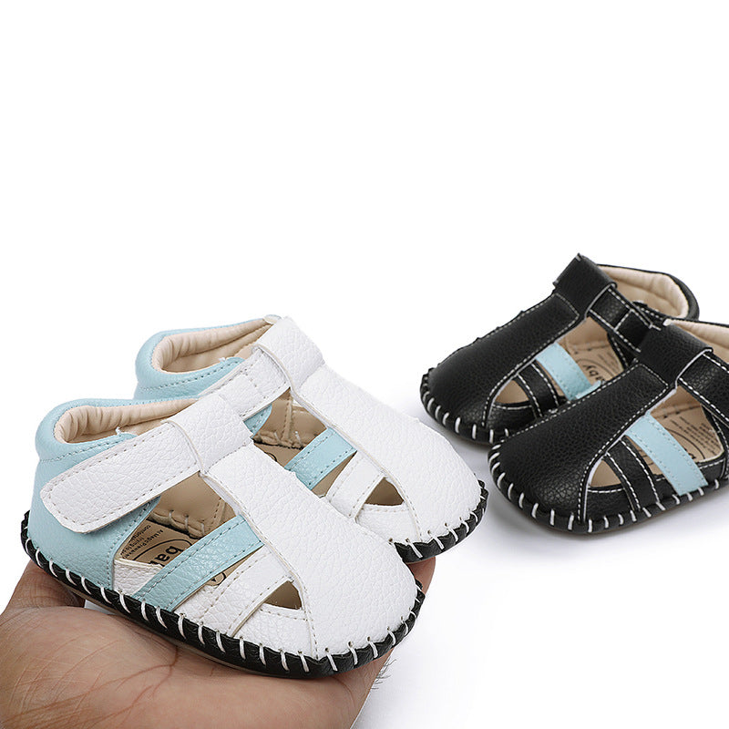 Stitched Baby Sandals Rubber Sole Breathable Foot Anti-Kick Baby Shoes Indoor Toddler Shoes