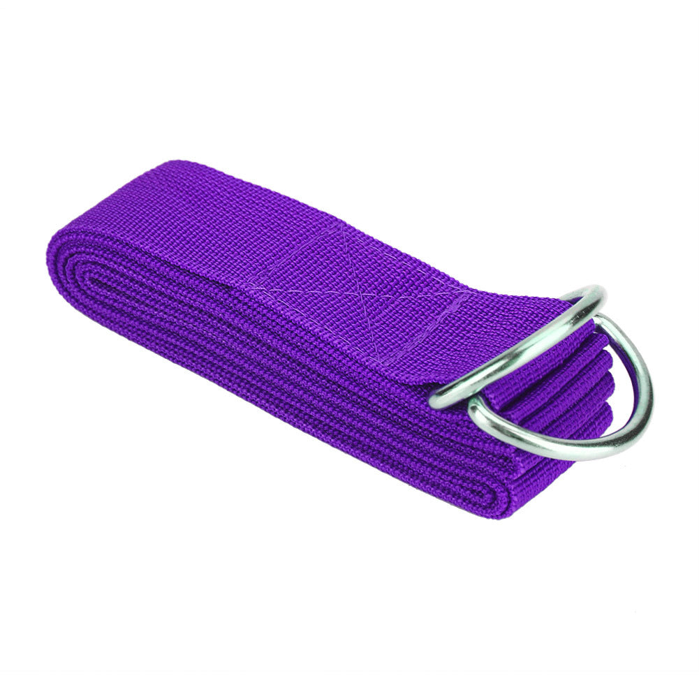 Adjustable Stretch Strap D Ring Belts Gym Waist Leg Fitness Sports Yoga Belt (Purple)