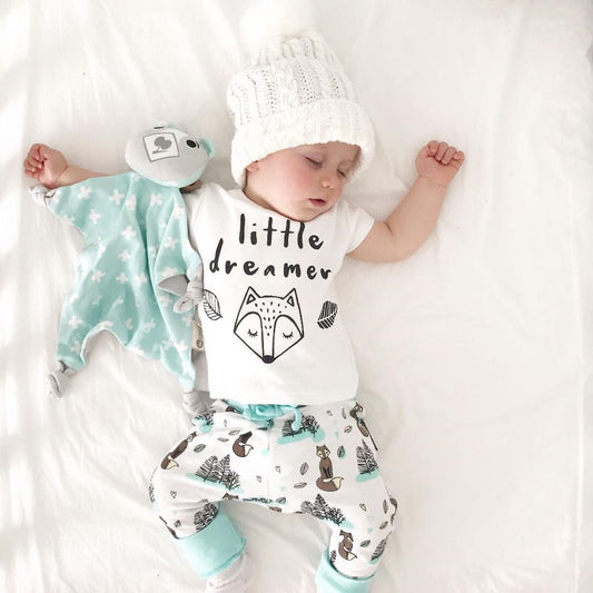 Newborn Baby Clothes Set T-shirt Tops Pants Little Boys and Girls Outfits