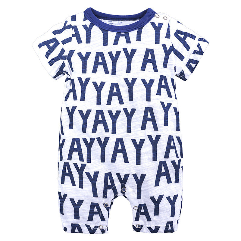 Cartoon doodle baby romper short sleeve baby jumpsuit