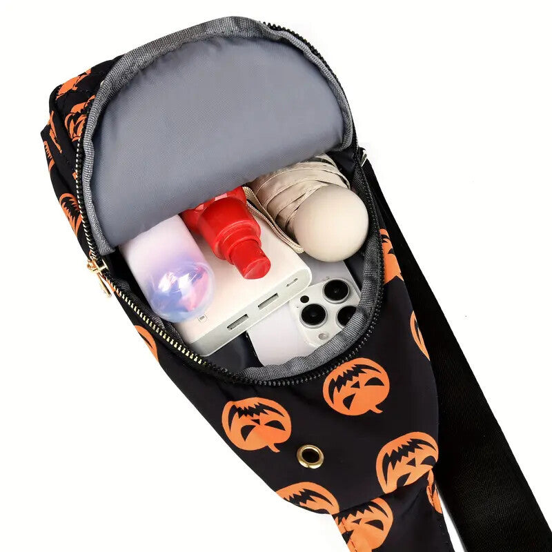 Halloween Bags Large Capacity Tote Bag Adjustable Shoulder Strap Crossbody Bag Multi-Function Zipper Shoulder Bags