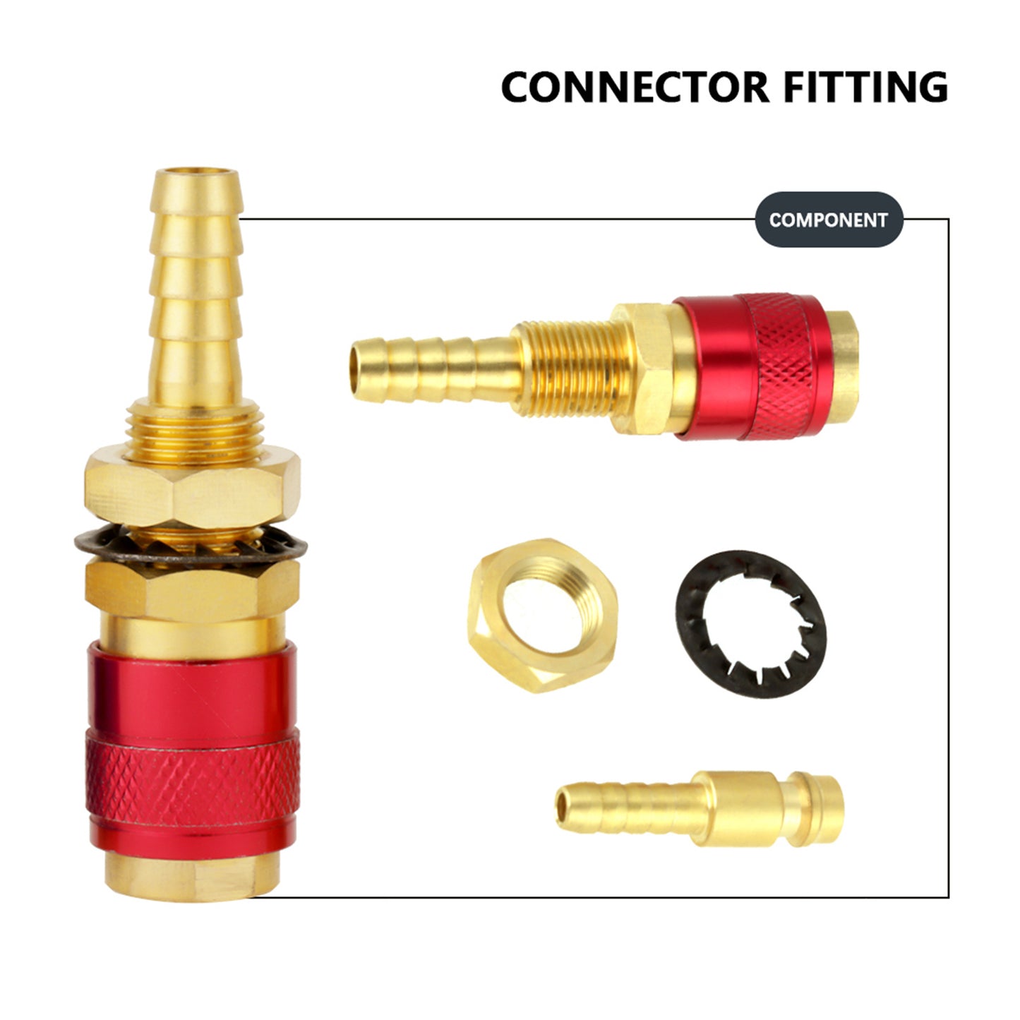 2pcs 8mm Water Cooled & Gas Adapter Quick Connector Fitting For TIG Welding Torch