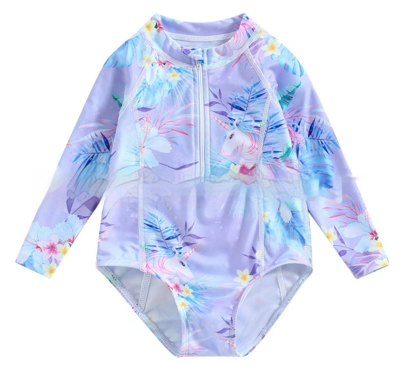 Beach Long Sleeve Sunscreen Baby Girl Surfing Suit Swimsuit