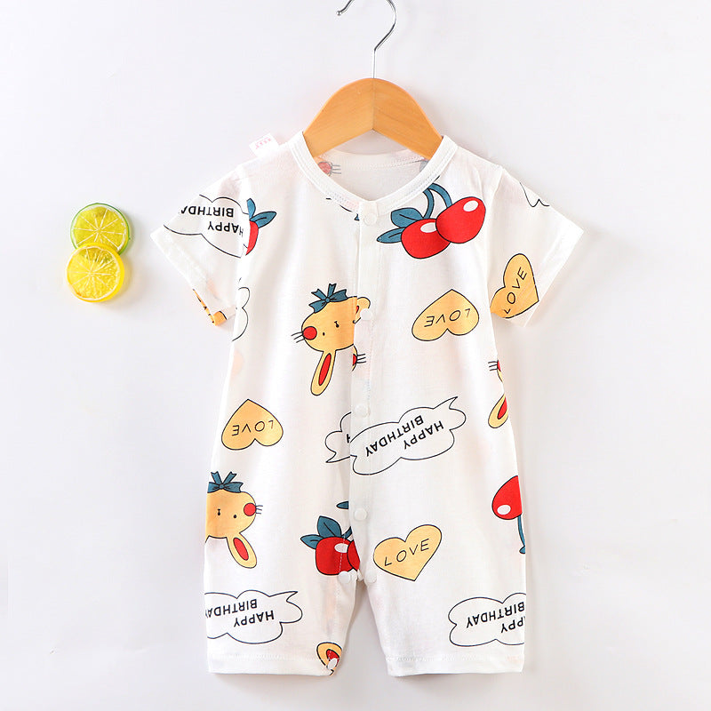 New Baby One Piece Newborn Romper Short Sleeve Thin Romper Baby Wrapping Clothes