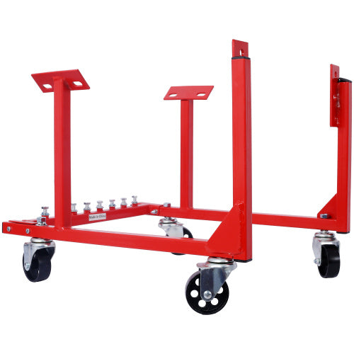 Engine Cradle With Wheels Chevy Small Block And Big Block ,Powder Coat 3in Heavy Duty Steel Construction Wheels 1000 LBS Capacity Storage Hardware Included Easy Assembly