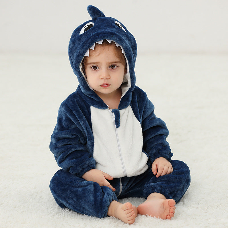 Flannel Romper Baby Pajamas Animal Jumpsuit