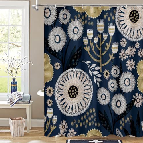 Polyester 3d Digital Printing Shower Curtain Waterproof Abstract Leaves