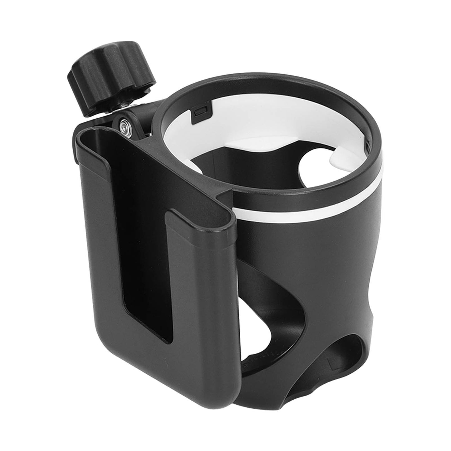 Baby Stroller Cup Holder Prevent Slipping Adjustable 360 Degree Rotating Universal 2 in 1 Stroller Drink Rack with Clip