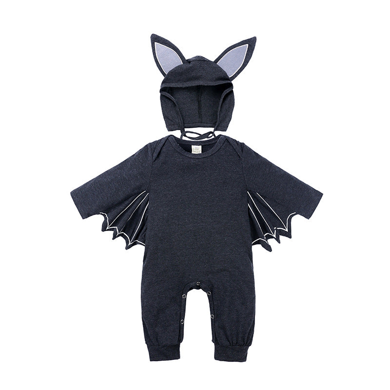 Children's Clothing Halloween Baby Clothes Newborn Baby Autumn Bat Long-Sleeved One-Piece Jumpsuit