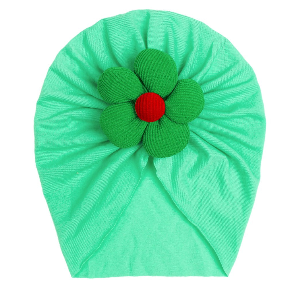 Children's imitation cotton pullover hat, baby creative, comfortable, breathable flower hat, baby hat