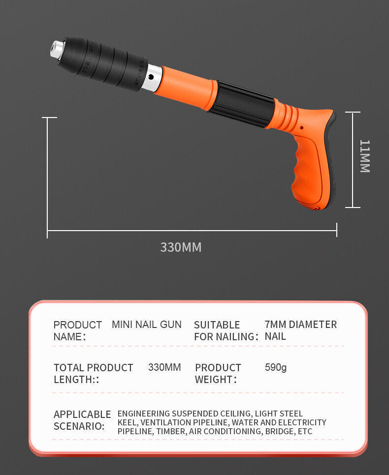 Woodworking Integrated Air Nailer Manual Steel Nail Nailer 4 Gears Power Gun NEW