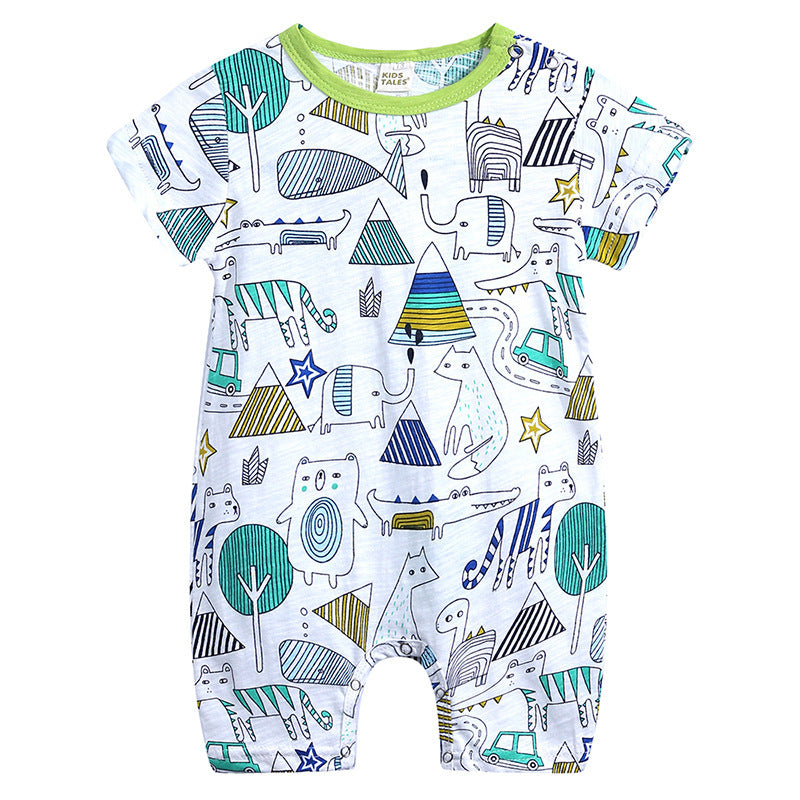 Cartoon doodle baby romper short sleeve baby jumpsuit