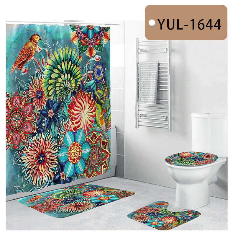 Bohemian Style Digital Printing Polyester Waterproof Brushed Windproof Curtain