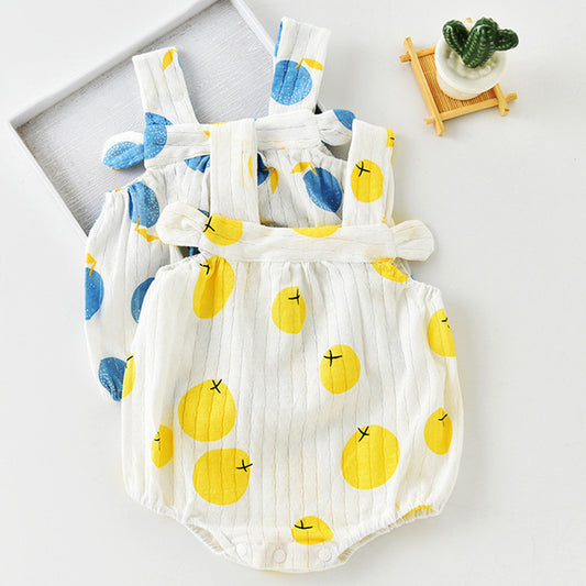 Baby Sling Bag Fart Clothes Baby Summer Thin Section Female Baby Suspender One-Piece Clothes Princess Summer Clothes Triangle Rompers