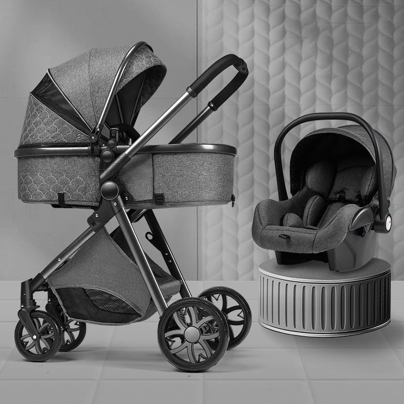 High landscape baby stroller that can sit or lie down lightweight folding two-way shock-absorbing newborn baby stroller