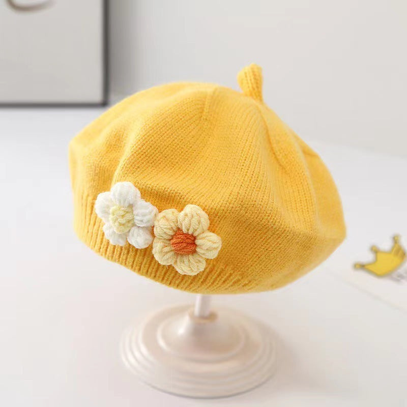 Baby Girl Hat Baby Wool Knitted Beret