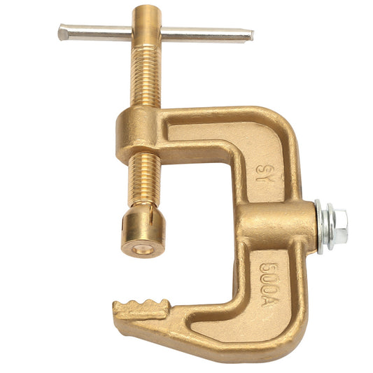 500A Brass Material Classical G Shape Ground Welding Earth Clamp for Welding Machine